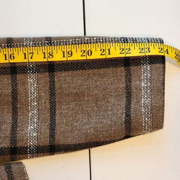 BEA Classics Wool Blend Open Blazer Womens 12 Vintage Neutral Plaid Fully Lined - Picture 11 of 11